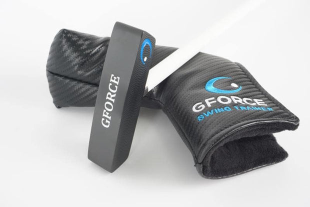 GForce putter club and the gforce putter head cover with gforce swing trainer logo inscription