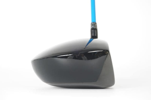 Gforce driver, showing the back of the black titanium clubhead with gforce logo and number 10 and blue gforce flexible shaft